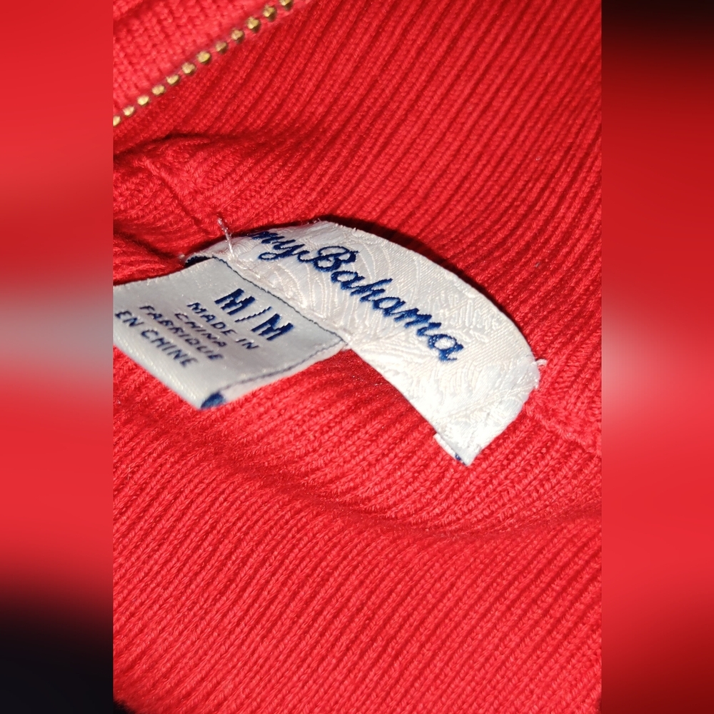 Tommy Bahama sweater dress Sz M Full Zip Red - Picture 2 of 5